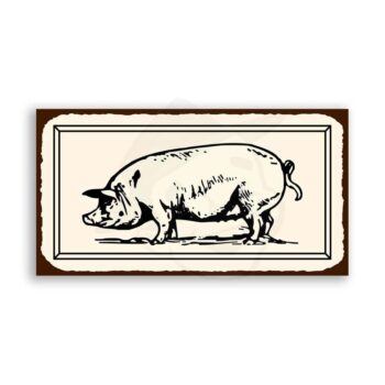 Pig Vintage Metal Animal Art Retro Tin Sign