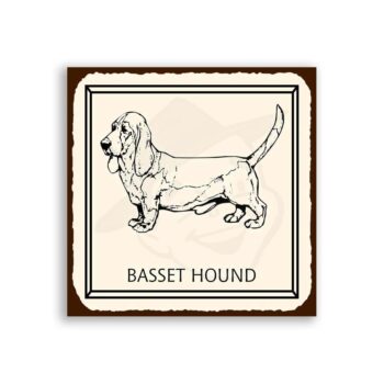 Basset Hound Dog Vintage Metal Animal Retro Tin Sign