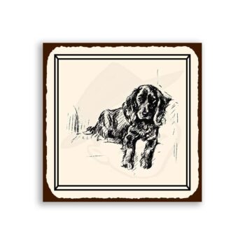 Black Lab Dog Sketch Vintage Metal Animal Retro Tin Sign