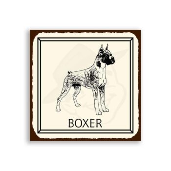 Boxer Dog Vintage Metal Animal Retro Tin Sign