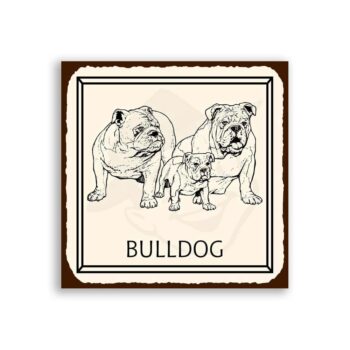 Bulldog Dog Vintage Metal Animal Retro Tin Sign