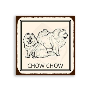 Chow Chow Dog Vintage Metal Animal Retro Tin Sign