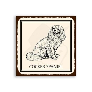Cocker Spaniel Dog Vintage Metal Animal Retro Tin Sign