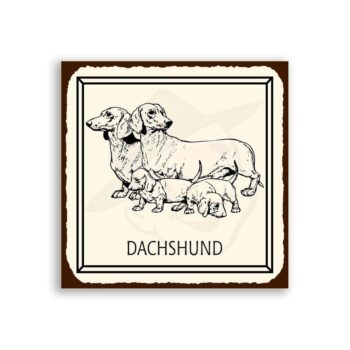 Dachschund Dog Vintage Metal Animal Retro Tin Sign