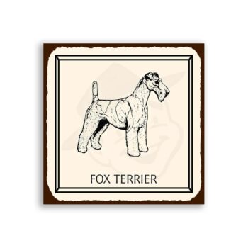 Fox Terrier Dog Vintage Metal Animal Retro Tin Sign