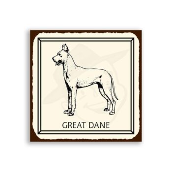 Great Dane Dog Vintage Metal Animal Retro Tin Sign