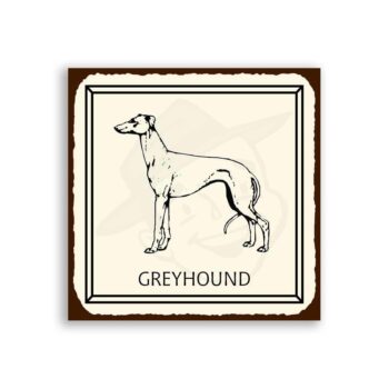 Greyhound Dog Vintage Metal Animal Retro Tin Sign