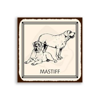 Mastiff Dog Vintage Metal Animal Retro Tin Sign