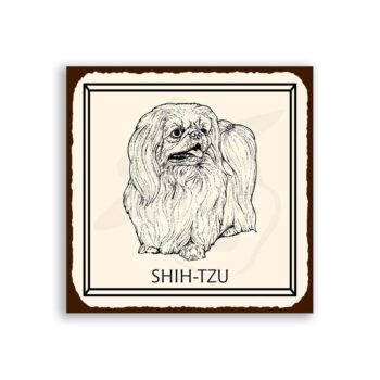 Shih-tzu Dog Vintage Metal Animal Retro Tin Sign
