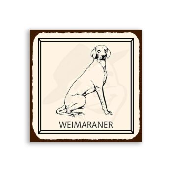 Weimaraner Dog Vintage Metal Animal Retro Tin Sign