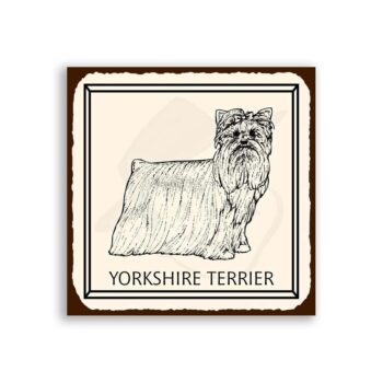 Yorkshire Terrier Dog Vintage Metal Animal Retro Tin Sign