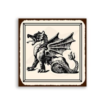 Dragon Serpent Medieval Metal Art Retro Tin Sign