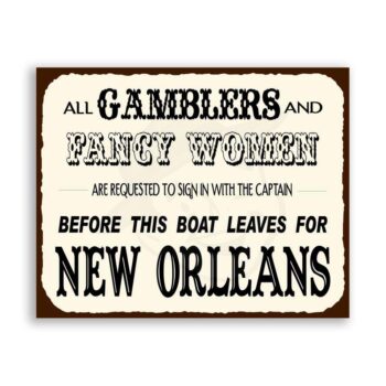 Gamblers Fancy Women Vintage Metal Western Retro Tin Sign