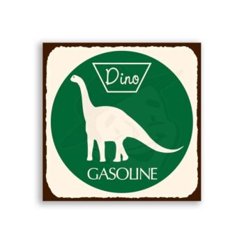 Dino Gasoline Vintage Metal Art Automotive Retro Tin Sign