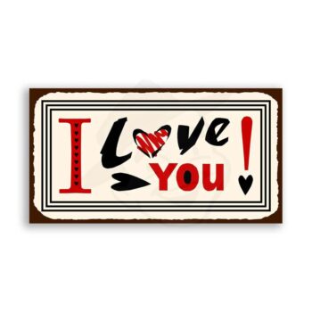 I Love You Vintage Metal Art Valentine Retro Tin Sign