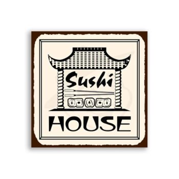 Sushi House Vintage Metal Art Japanese Restaurant Retro Tin Sign