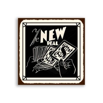 New Deal Vintage Metal Art Game Room Poker Retro Tin Sign
