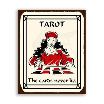 Tarot Cards Never Lie Vintage Metal Art Reading Retro Tin Sign