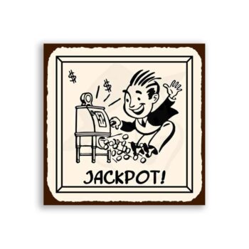 Jackpot Vintage Metal Art Game Room Poker Retro Tin Sign