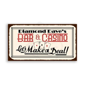 Diamond Daves Vintage Metal Art Game Room Poker Retro Tin Sign
