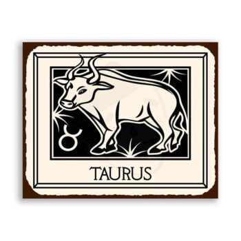 Taurus Zodiac Astrology Vintage Metal Art Retro Tin Sign