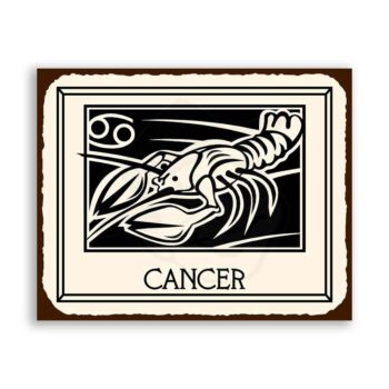 Cancer Zodiac Astrology Vintage Metal Art Retro Tin Sign