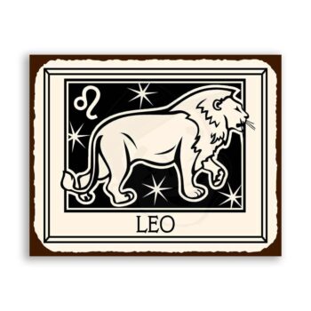 Leo Zodiac Astrology Vintage Metal Art Retro Tin Sign