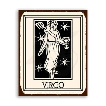 Virgo Zodiac Astrology Vintage Metal Art Retro Tin Sign