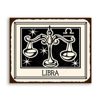 Libra Zodiac Astrology Vintage Metal Art Retro Tin Sign