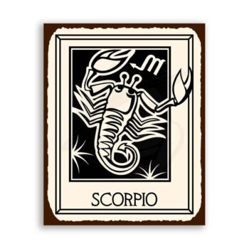 Scorpio Zodiac Astrology Vintage Metal Art Retro Tin Sign