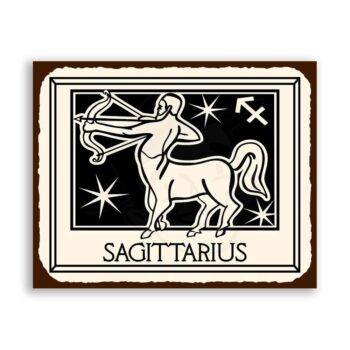 Sagittarius Zodiac Astrology Vintage Metal Art Retro Tin Sign