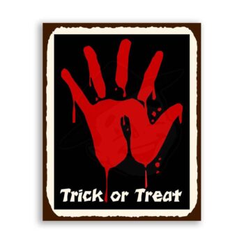 Bloody Hand Halloween Vintage Metal Art Retro Tin Sign