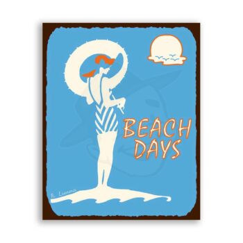 Beach Days Vintage Metal Art Retro Tin Sign