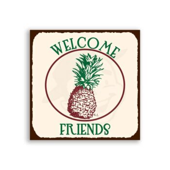 Pineapple Welcome Vintage Metal Art Retro Tin Sign
