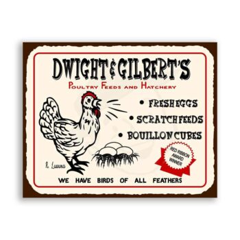 Chicken Scratch Feeds Vintage Metal Art Country Farm Retro Tin Sign