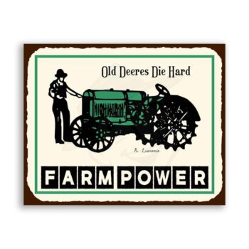 Farm Power Vintage Metal Art Country Tractor Farm Retro Tin Sign