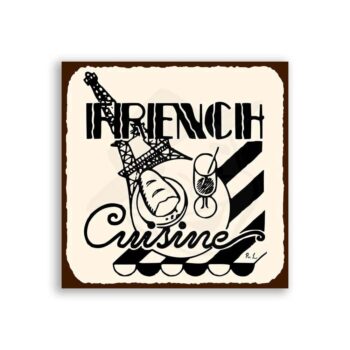 French Cuisine Vintage Metal Art Restaurant Art Retro Tin Sign