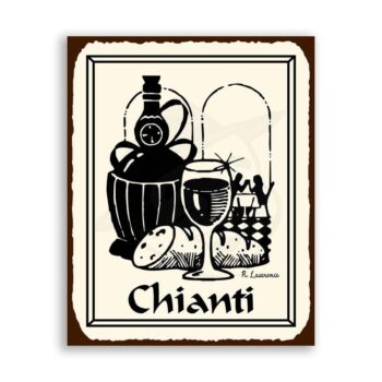 Chianti Wine Vintage Metal Art Italian Restaurant Bar Retro Tin Sign