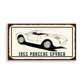 Porsche Spyder 1955 Vintage Metal Art Automotive Retro Tin Sign