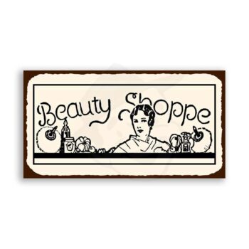 Beauty Shoppe Vintage Metal Art Retro Tin Sign