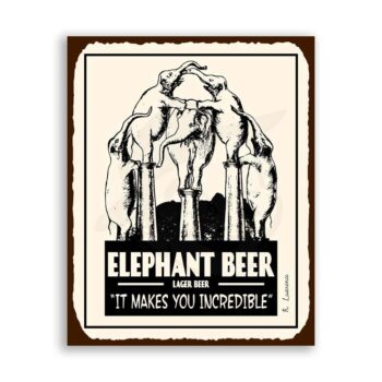 Elephant Beer Vintage Metal Art Bar Retro Tin Sign