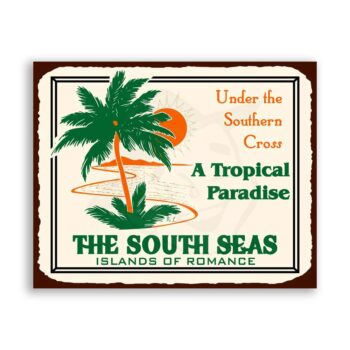 South Seas Paradise Vintage Metal Art Retro Tin Sign