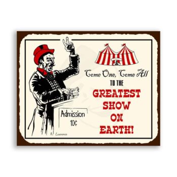 Circus Show Vintage Metal Art Retro Tin Sign