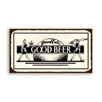 Good Beer Good Eats Vintage Metal Art Bar Retro Tin Sign
