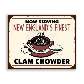 Clam Chowder Vintage Metal Art Retro Tin Sign