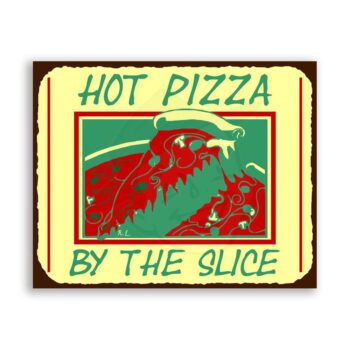 Pizza Slice Vintage Metal Art Italian Pizzeria Retro Tin Sign