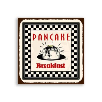 Pancake Breakfast Vintage Metal Art Retro Tin Sign