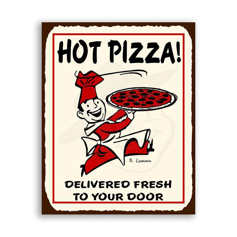  Leroy'S Pizza Fresh and Hot Chic Tin Sign Rustic