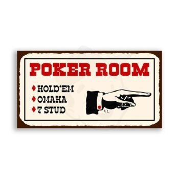 Poker Room Hand Color Vintage Metal Poker Game Retro Tin Sign