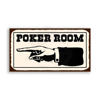 Poker Room To Left Vintage Metal Game Room Poker Retro Tin Sign